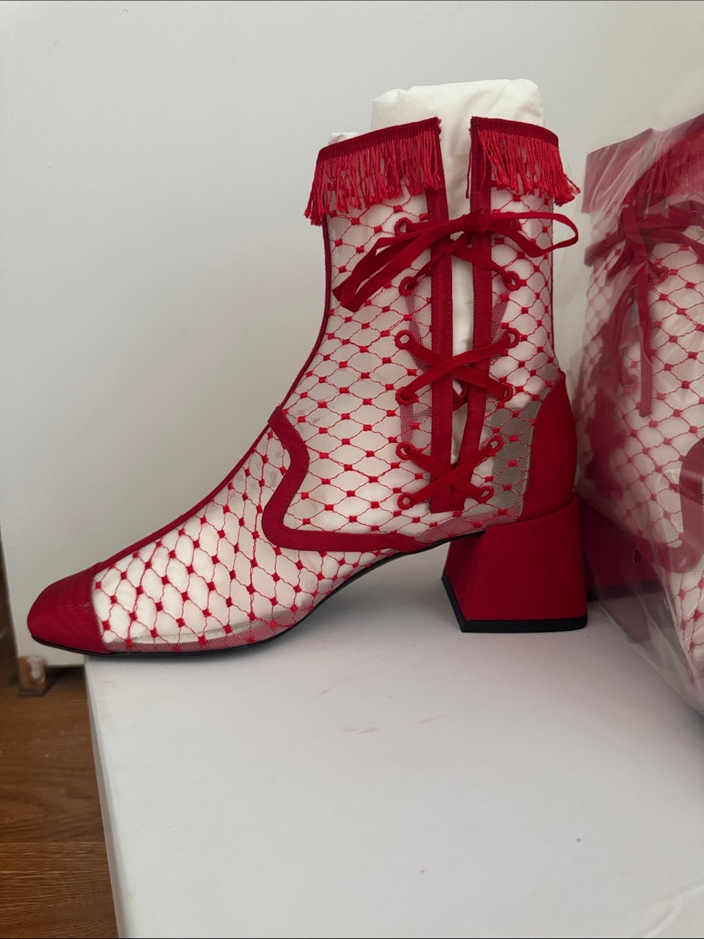 Suzanne Rae Reseau Lady Mesh Lace Up Boot - Picture 4 of 6